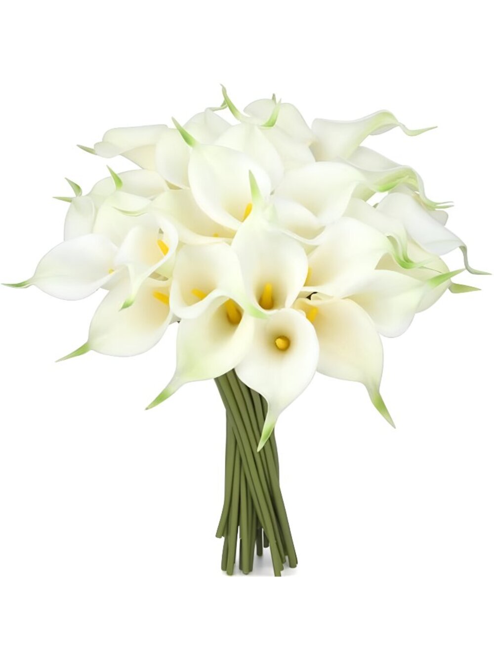 24 Pcs White Artificial Flowers Fake White Calla Lily Silk Flower Real Touch